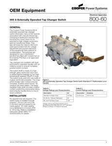 800-60 300 A Externally Operated Tap Changer Switch