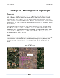 2014 Tres Amigas Annual Progress Report