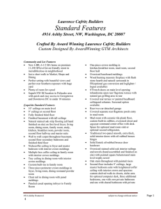 Standard Features - Laurence Cafritz Builders