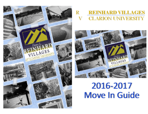 Move-in Guide - Clarion University