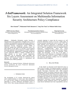 I-SolFramework: An Integrated Solution Framework Six