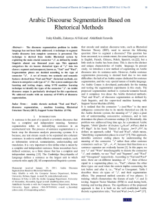 Arabic Discourse Segmentation Based on Rhetorical