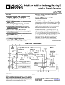 ADE7758 Poly Phase Multifunction Energy Metering IC with Per