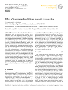 Effect of interchange instability on magnetic reconnection