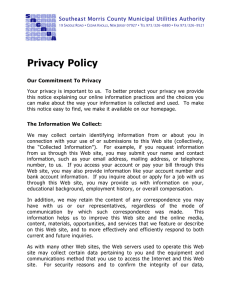 Privacy Policy - The Southeast Morris County Municipal Utilities