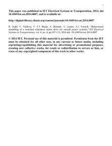 This paper was published in IET Electrical Systems in Transportation