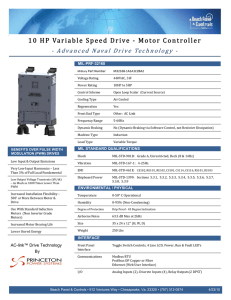 10 HP Variable Speed Drive ‐ Motor Controller