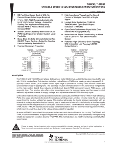 Variable Speed 12-VDC Brushless Fan Motor Drivers