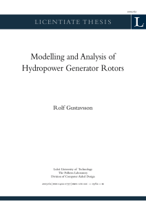 Modelling and analysis of hydropower generator rotors