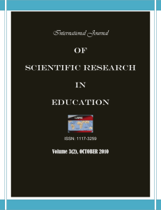 International Journal OF SCIENTIFIC RESEARCH IN EDUCATION