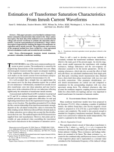 Estimation of Transformer Saturation Characteristics From Inrush