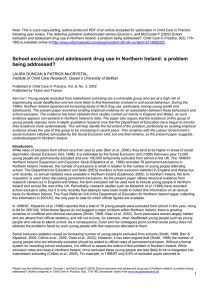 School exclusion and adolescent drug use in Northern Ireland: a