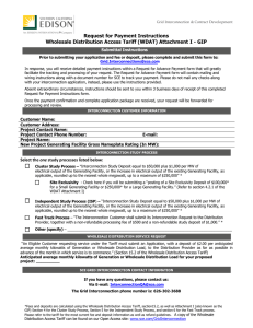 Appendix 1 - Interconnection Request for a Generating Facility