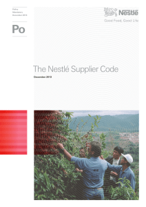 The Nestlé Supplier Code