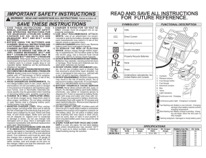 SAVE THESE INSTRUCTIONS READ AND SAVE ALL