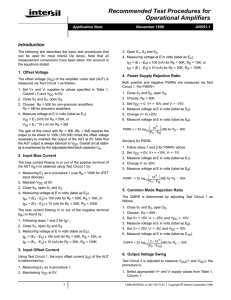 AN551 : Recommended Test Procedures for Operational