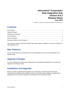 Informatica Data Integration Hub - 9.6.2 - Release Notes