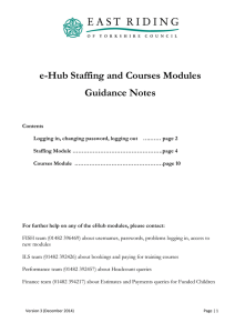 e-Hub Staffing and Courses Modules Guidance Notes