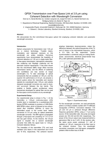 QPSK Transmission over Free-Space Link at 3.8 µm using Coherent