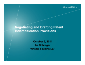 Negotiating and Drafting Patent Indemnification Provisions