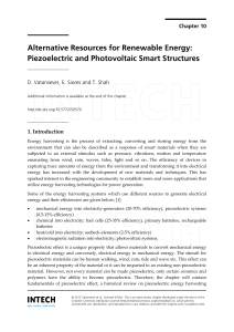 Alternative Resources for Renewable Energy: Piezoelectric and