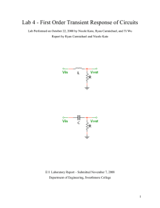 Lab 4 - First Order Transient Response of Circuits