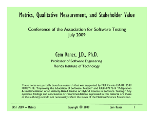 Metrics, Qualitative Measurement, and Stakeholder Value