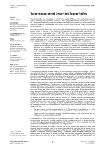 Value measurement theory and league tables