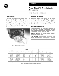 Power Break® II Circuit Breaker Accessories Motor Operator