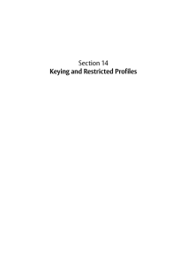 Section 14 Keying and Restricted Profiles