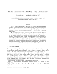 Matrix Partitions with Finitely Many Obstructions