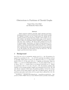 Obstructions to partitions of chordal graphs. (with P. Hell and S.N. Rizi)
