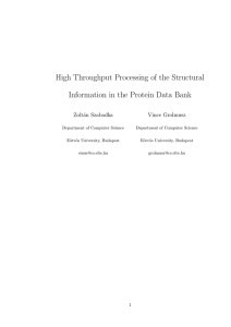 High Throughput Processing of the Structural Information in the