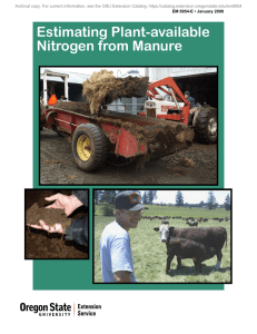 Estimating Plant-available Nitrogen from Manure, EM 8954