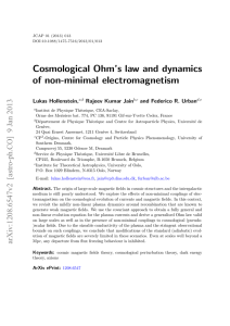 Cosmological Ohm`s law and dynamics of non-minimal