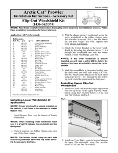Flip-Out Windshield Kit (1436-362_374)