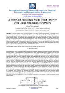 A Fuel Cell Fed Single Stage Boost Inverter with Unique