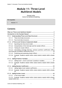 Module 11: Three-Level Multilevel Models