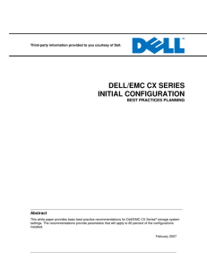 DELL/EMC CX SERIES INITIAL CONFIGURATION