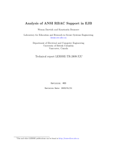 Analysis of ANSI RBAC Support in EJB - LERSSE