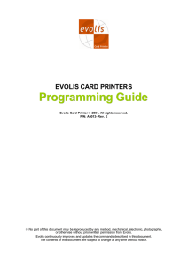 Evolis Card Printers Programming Guide A5013_RevE