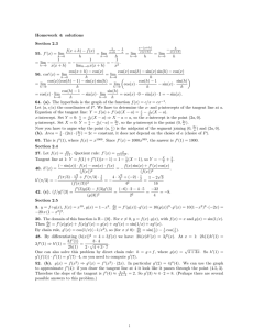 Homework 4: solutions Section 2.3 55. f (x) = lim f(x + h) − f(x) h = lim