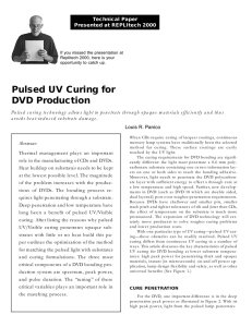 Pulsed UV Curing for DVD Production