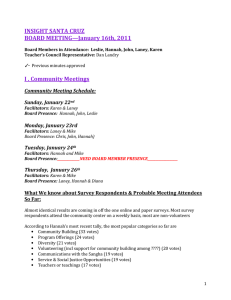 I . Community Meetings