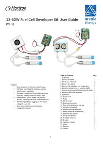 12‐30W Fuel Cell Developer Kit User Guide