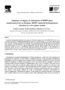 Influence of degree of sulfonation of BDPP upon enantioselectivity in