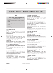 KALENDÁR PODUJATÍ * MEETING CALENDAR 2005 – 2007