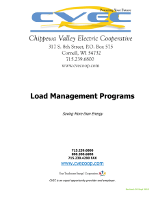 Load Management Programs - Chippewa Valley Electric Cooperative