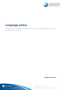 IB language policy - International Baccalaureate