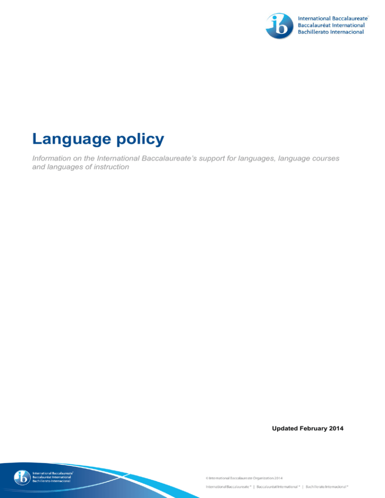 IB Language Policy International Baccalaureate